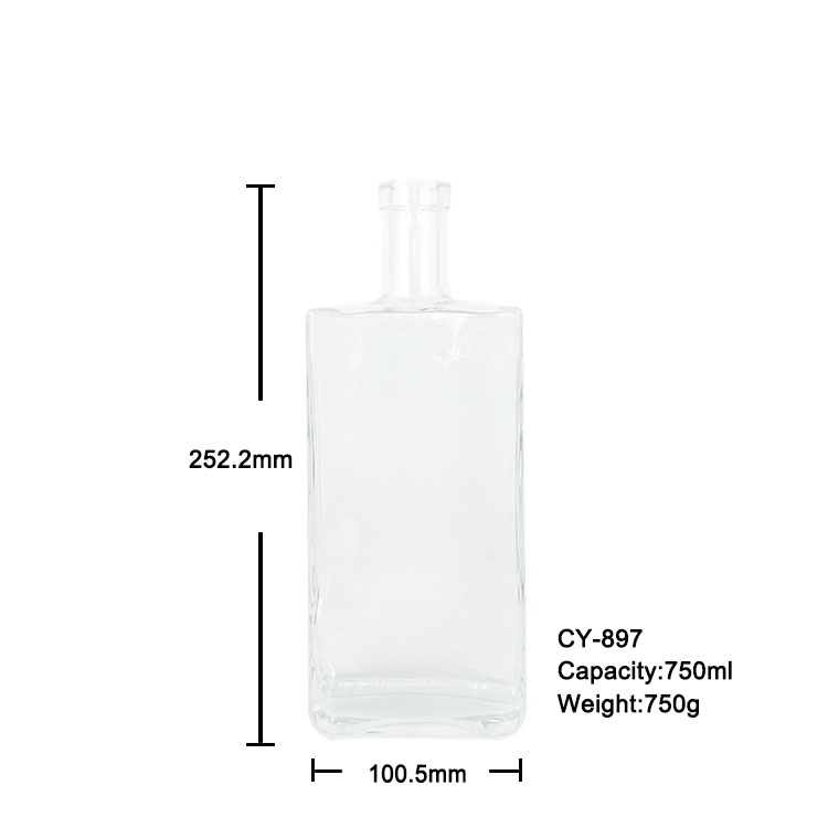 750 Ml Rectangle Liquor Bottle Buy, 750 ml liquor bottles, empty